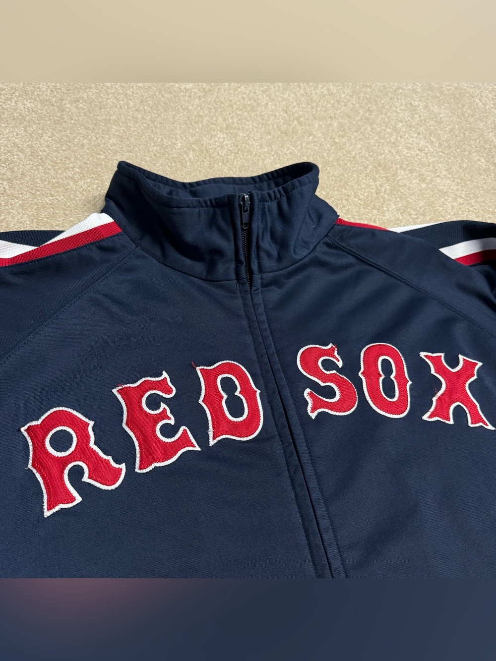 Boston Red Sox Full Zip Sweatshirt Mens 2XL Blue Warm Up Jacket MLB Baseball - Picture 2 of 9